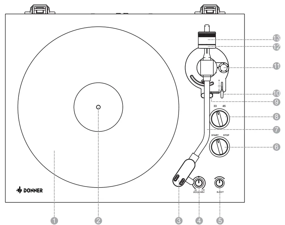 Donner Bluetooth Turntable(Analog & USB)-1