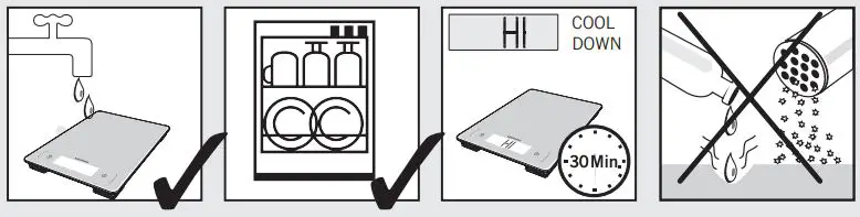 SOEHNLE 66225 Page Aqua Proof Kitchen Scale Instructions - Cleaning and Maintenance