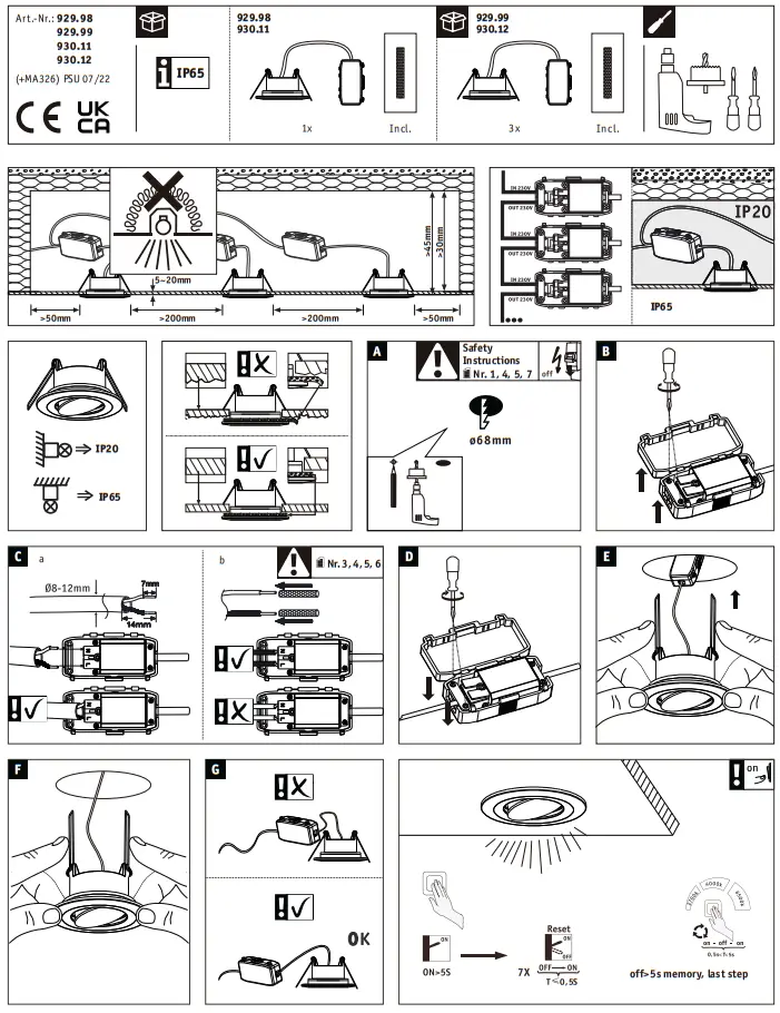 Paulmann 929.99 HomeSpa LED Recessed Luminaire -