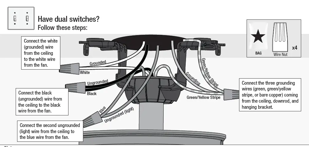 Hunter 51727 Pickens 44 Inch Matte Black LED 12