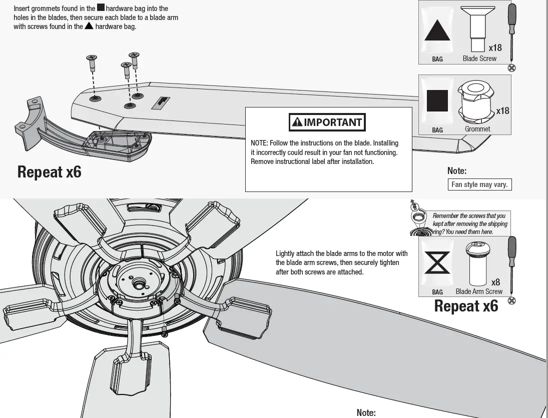 Hunter 51727 Pickens 44 Inch Matte Black LED 14