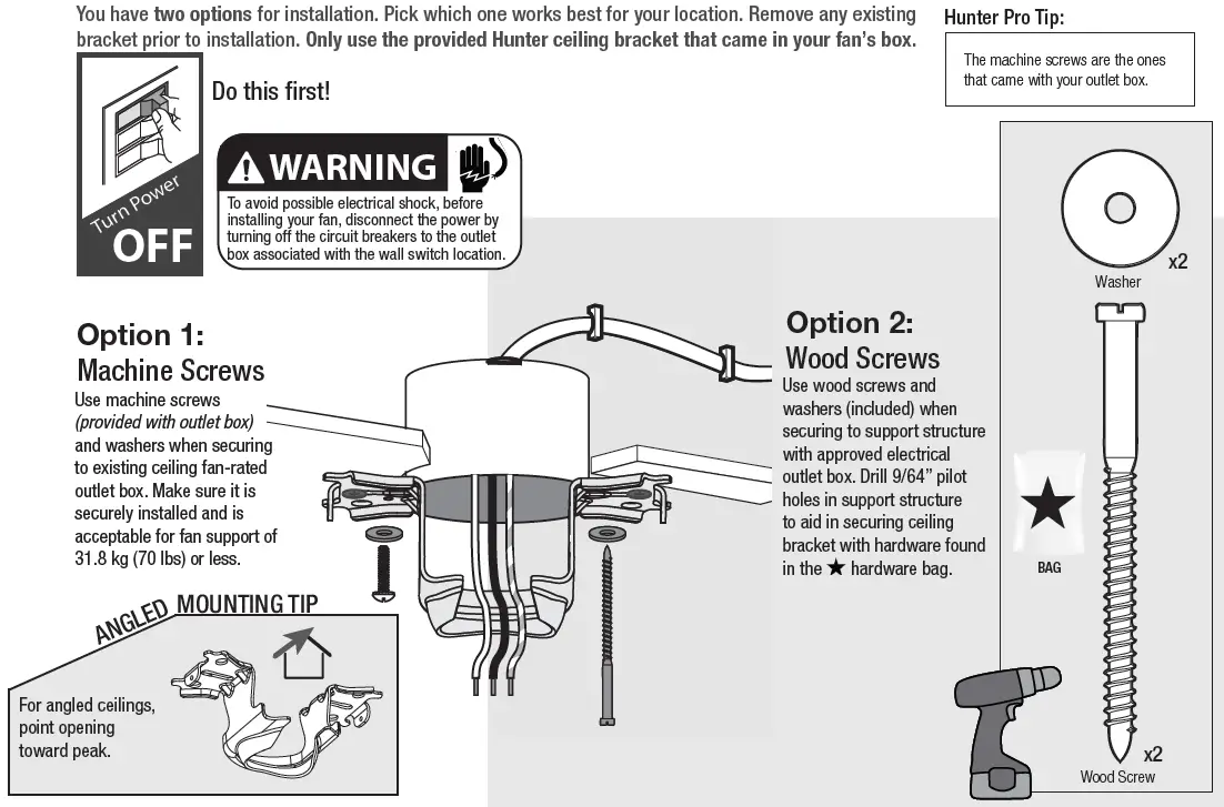 Hunter 51727 Pickens 44 Inch Matte Black LED 7