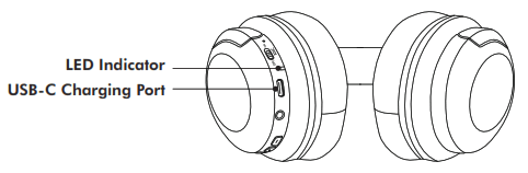 imoshion 8719295558036 Bluetooth Over Ear Headphones with ANC - Indicator Light