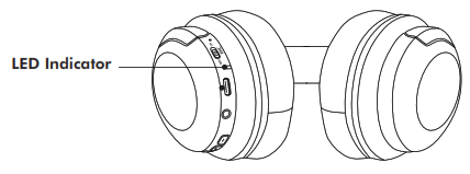 imoshion 8719295558036 Bluetooth Over Ear Headphones with ANC - LED Indicator