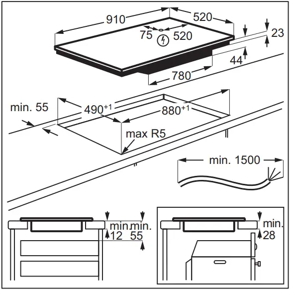 AEG IKE95771FB Induction Hob - fig 2
