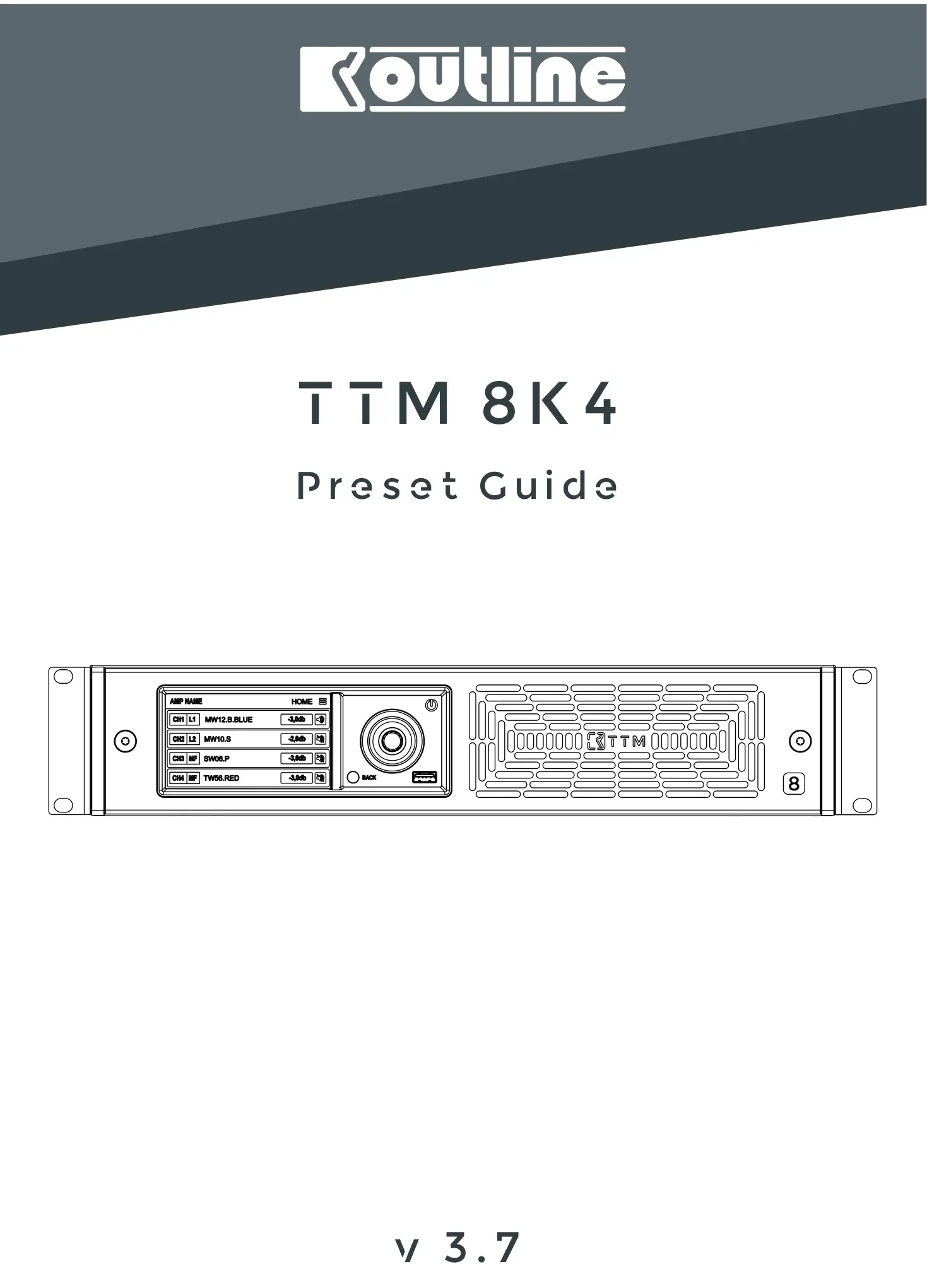 outline TTM 8K4 Multipurpose Amplifier User Guide