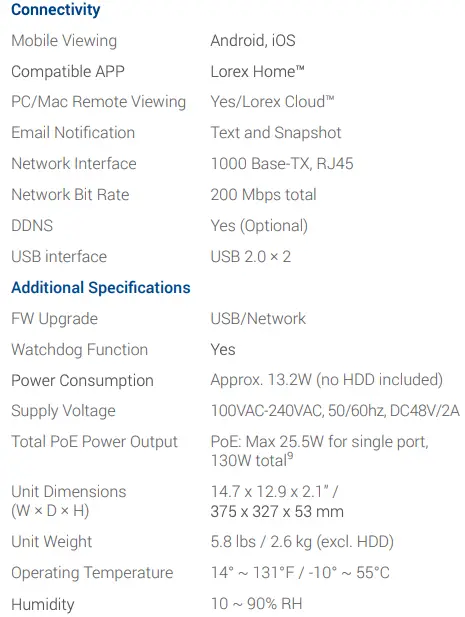 Specifications 4