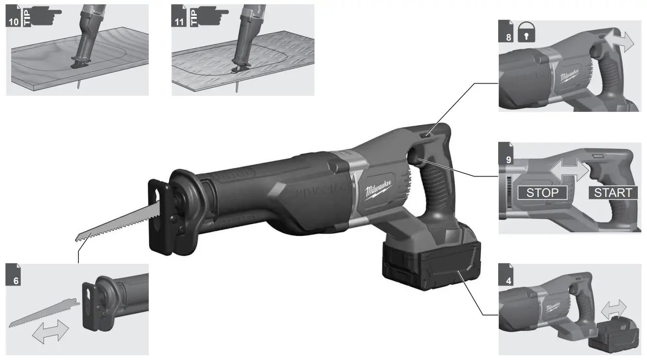 milwaukee M18 BSX Cordless Recipro Saw - Figrue 1