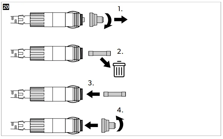 Replacing the DC plug fuse