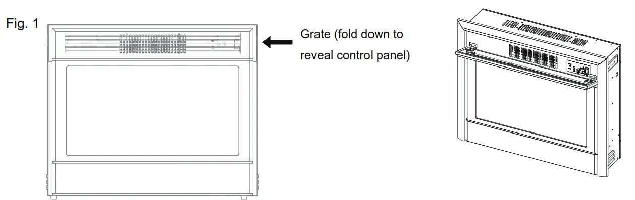 Electric Fireplace FEF26 - OPERATING INSTRUCTIONS Fig 1