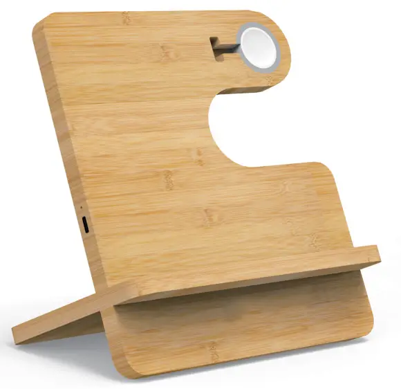Chargers 25403 3 In 1 Bamboo Wireless Charger
