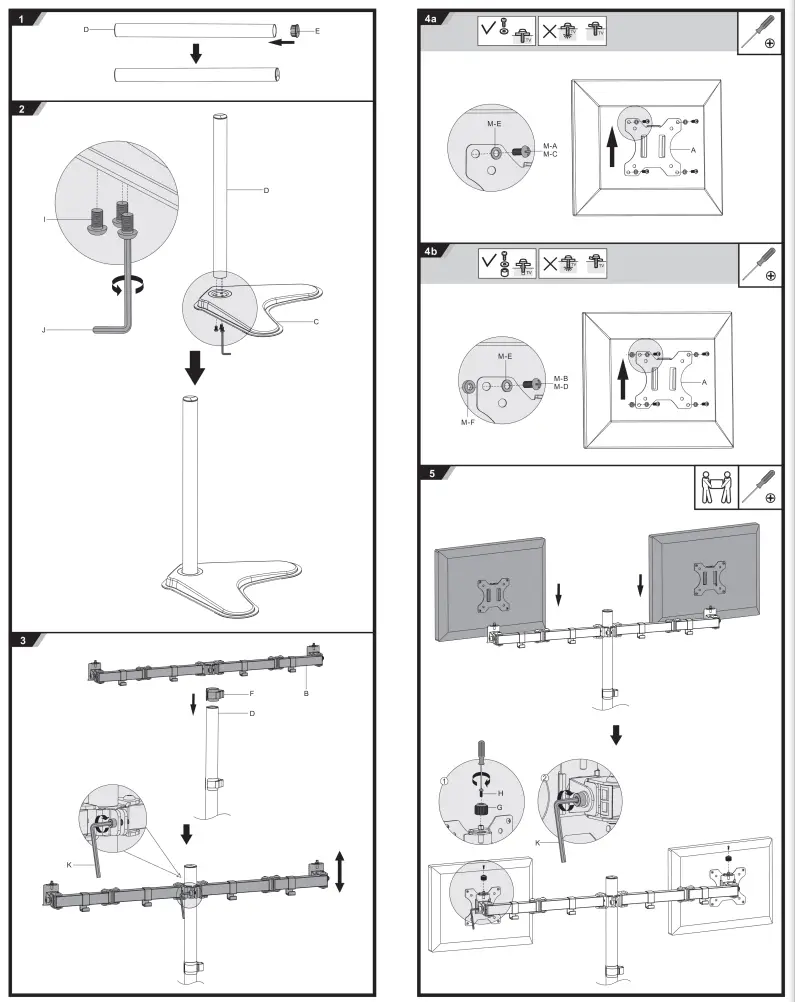 ACT AC8320 Freestanding Monitor Desk Bracket-fig1