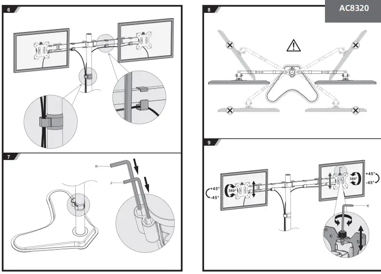 ACT AC8320 Freestanding Monitor Desk Bracket-fig2