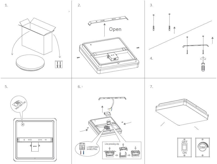DOMUS LIGHTING SUNSET-SQR-250 Series LED Ceiling Light 1
