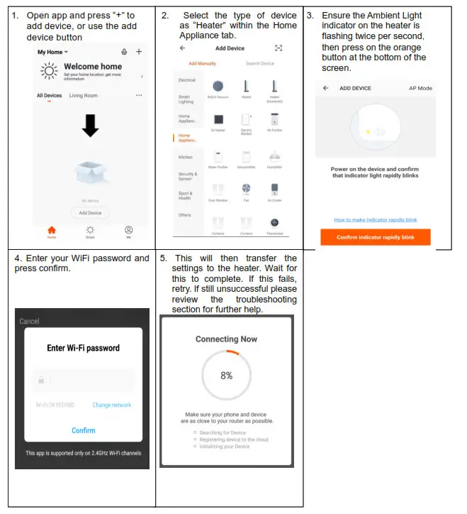 ElectriQ 2.0 KW Designer Glass Panel Heater EGH20AW - CONNECTING USING THE QUICK CONNECTION METHOD