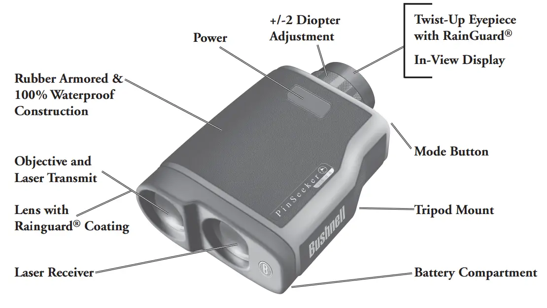 Bushnell PINSEEKER 1500 Laser Rangefinder - overview