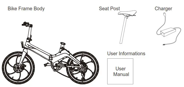 BLAUPUNKT FIETE 500 Folding Electric Bike - Packing List