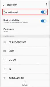 WiiWatch App Bluetooth Interface