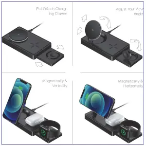 Guanyu GY Z10 3 In 1 Foldable Magnetic Wireless Charger - figure 3