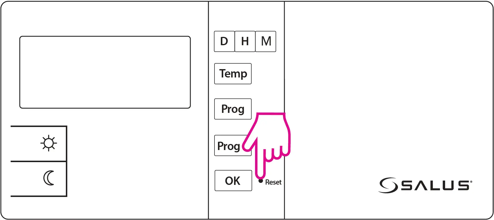 Press Reset button after communication code changing