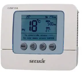 SECURE C-Stat 11-B Battery Powered Programmable Room Thermostat FIG 1