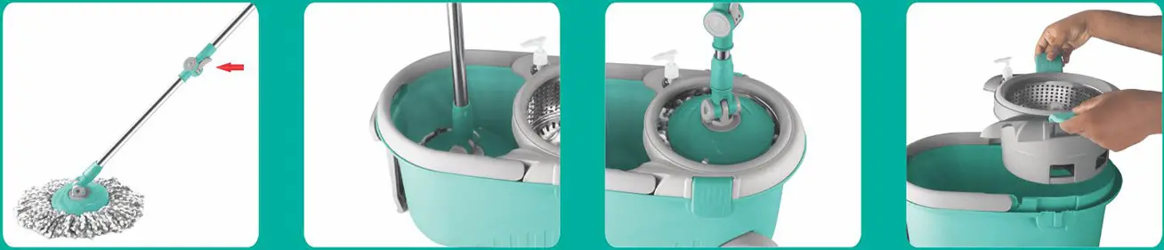 spotzero CCPDFLR053ASSRCTN1 Royale Steel Wringer Spin Mop With Big Wheels - fig