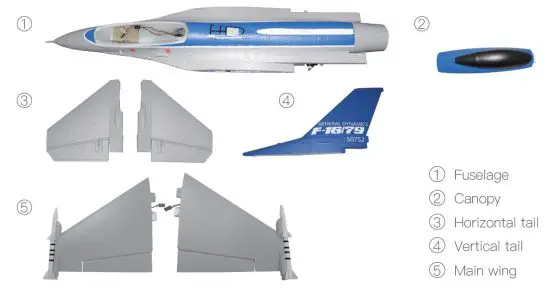 EACHINE F16 550mm Wingspan Ducted 50mm EDF Jet EPO RC Airplane 3