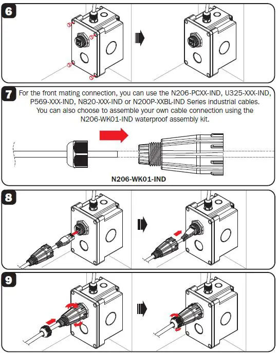 TRIPP-LITE N206-BC01-IND Cat 6 RJ45 Shielded Industrial Panelmount Bulkhead Coupler-3