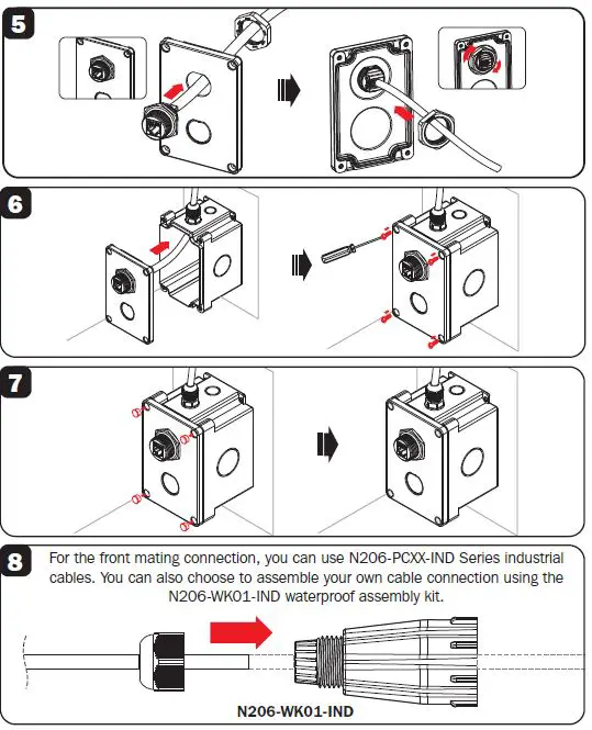 TRIPP-LITE N206-BC01-IND Cat 6 RJ45 Shielded Industrial Panelmount Bulkhead Coupler-5