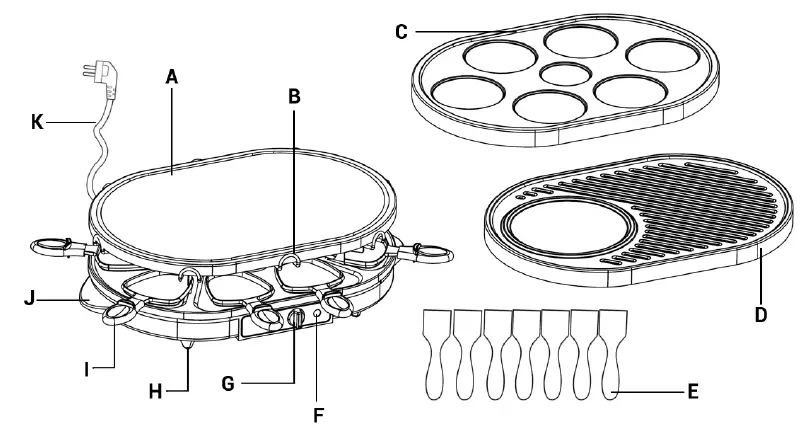 Continental Edison CERPC8PERS Multifunctions Raclette Grill-1