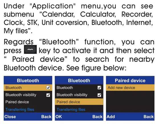 UNIWA Elder Mobile Phone - Bluetooth or Application