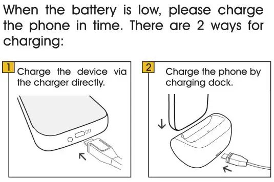 UNIWA Elder Mobile Phone - Charging 1