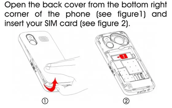 UNIWA Elder Mobile Phone - Install Sim Cards