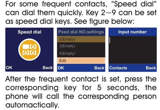 UNIWA Elder Mobile Phone - Speed Dial