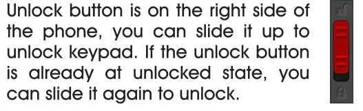 UNIWA Elder Mobile Phone - Unlock Keypad