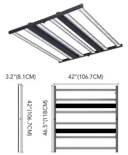 GROWERS CHOICE ROI E680S TSL LED Grow Light - Technical Specification 1