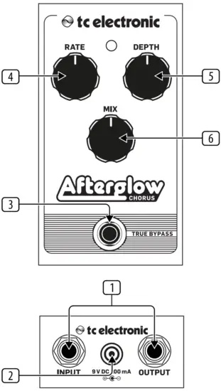 tc electronic AFTERGLOW CHORUS Vintage Style Chorus Pedal