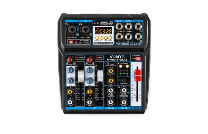 Vonyx Vmm-p500 4music Mixer 4ch/bt/mp3/us Instruction Manual Vonyx Vmm-p500 4music Mixer 4ch/bt/mp3/us Instruction Manual