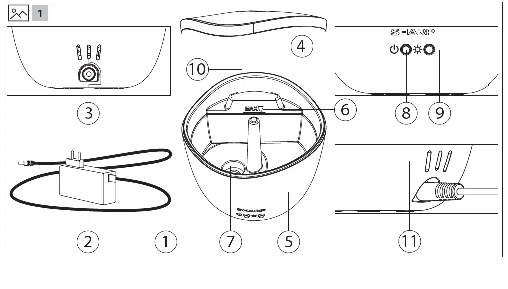 SHARP DF-A1E Aroma Diffuser fig 1