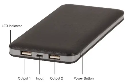 DIGITECH 10,000mAh Dual USB Portable Power Bank - inforation