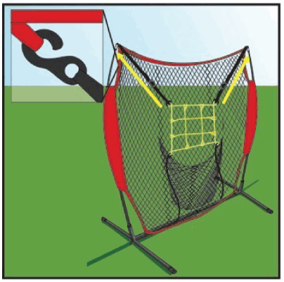 RUKKET SPORTS BAS 900 7ft 7ft Sock It Baseball and Softball Practice Net - FIG 11.