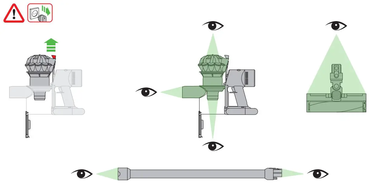 dyson Vacuum Cleaner User Manual - Looking for blockages