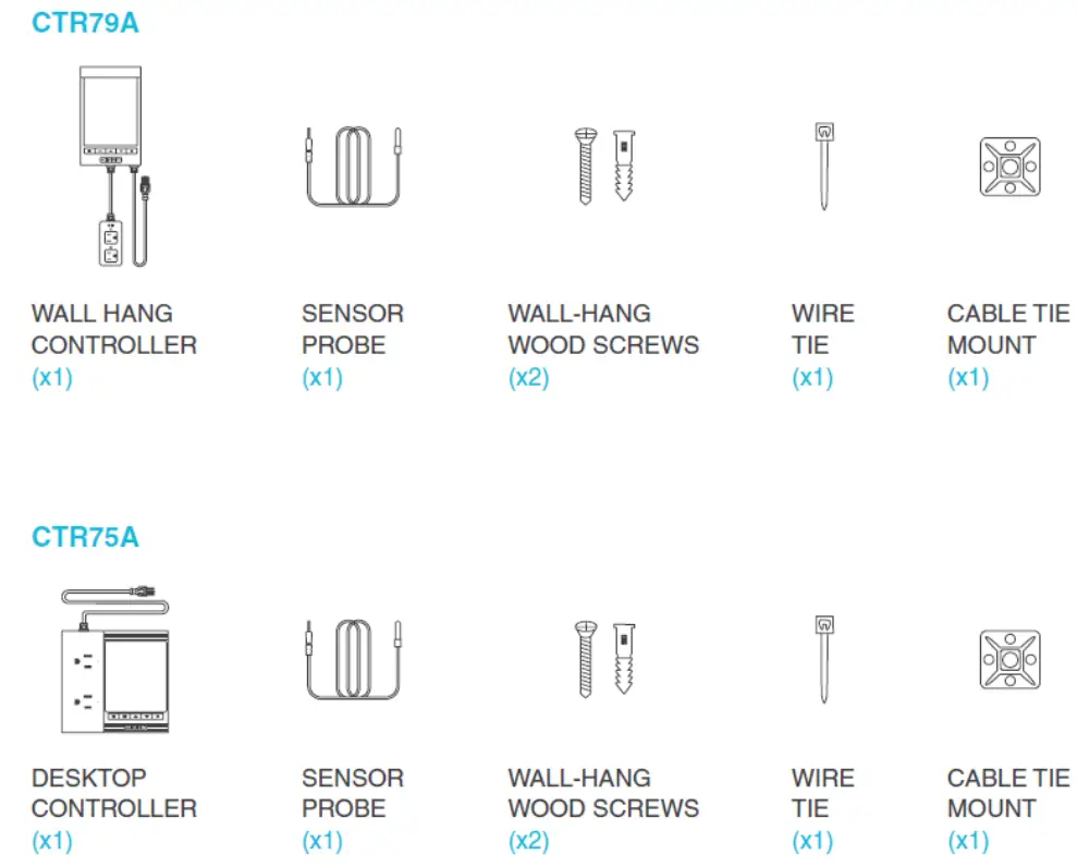 AC INFINITY CTR79A Wall Hang Controller - contents