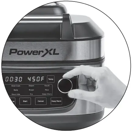 PowerXL Grill Air Fryer Combo 12-in-1 - Close the lid, turn the