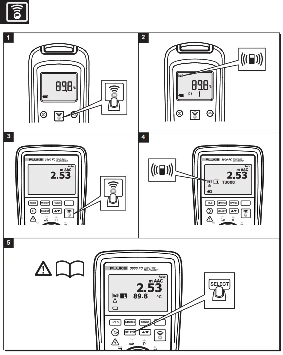 FLUKE T3000 FC Wireless K Type Thermometer - fig