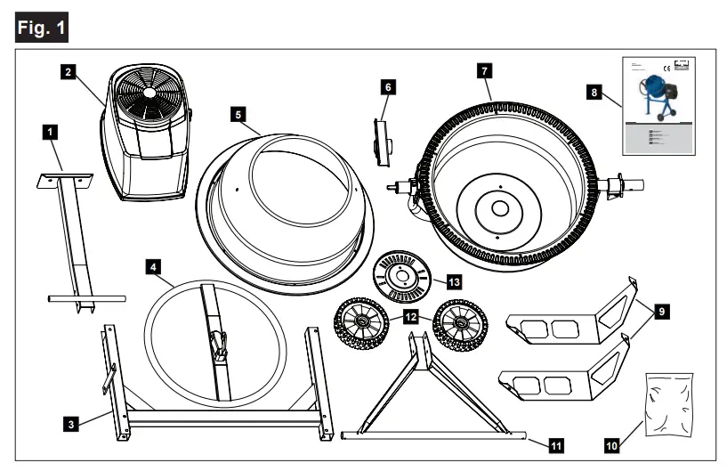scheppach 5908403901 Concrete Mixer - Fig