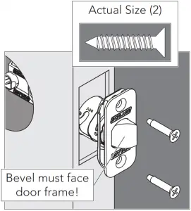 Add faceplate and secure with screws