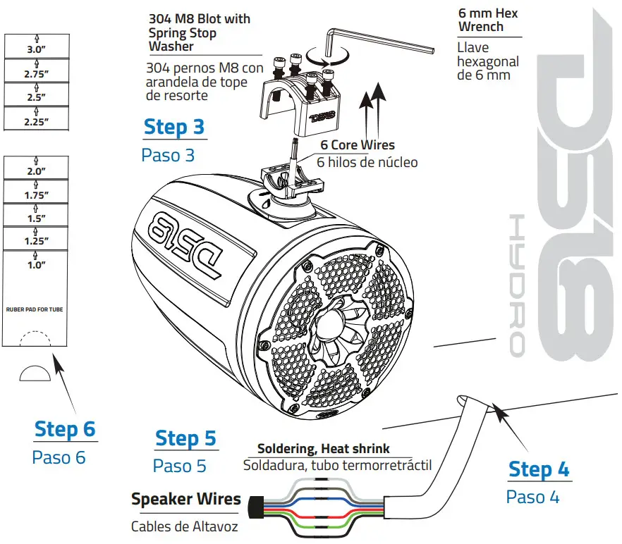 DS18 CF X10TPNEO Carbon Fiber Texture 10 Inch Marine Tower Neodymium Speaker - Figure 4