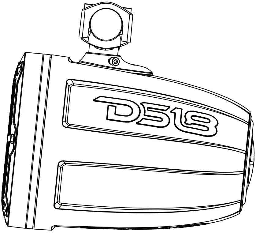 DS18 CF X10TPNEO Carbon Fiber Texture 10 Inch Marine Tower Neodymium Speaker