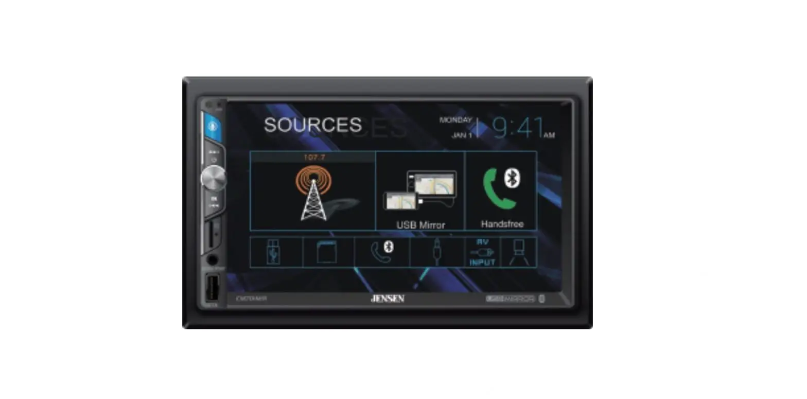 Jensen Cm701mir Multimedia Receiver With Usb Mirroring And Bluetooth User Guide